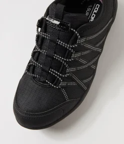 Women COLORADO Comfort|Flats-Gladstone Black Mesh Lace Up Flats