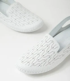 Women DIANA FERRARI Loafers|Sneakers-Glamii White Leather Sneakers