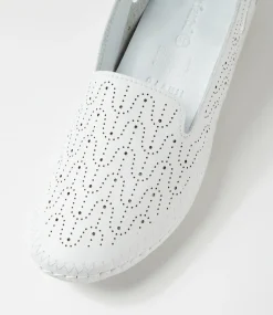 Women DIANA FERRARI Loafers|Sneakers-Glamii White Leather Sneakers