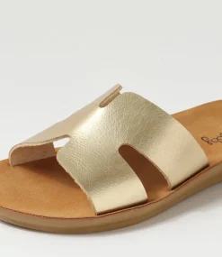 Women I LOVE BILLY Slides|Flats-Glori Champagne Slides