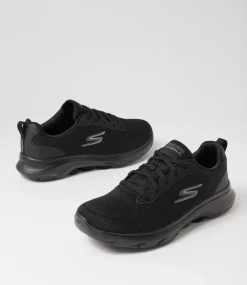 Women SKECHERS Sneakers-Go Walk 7 Black Mesh Sneakers