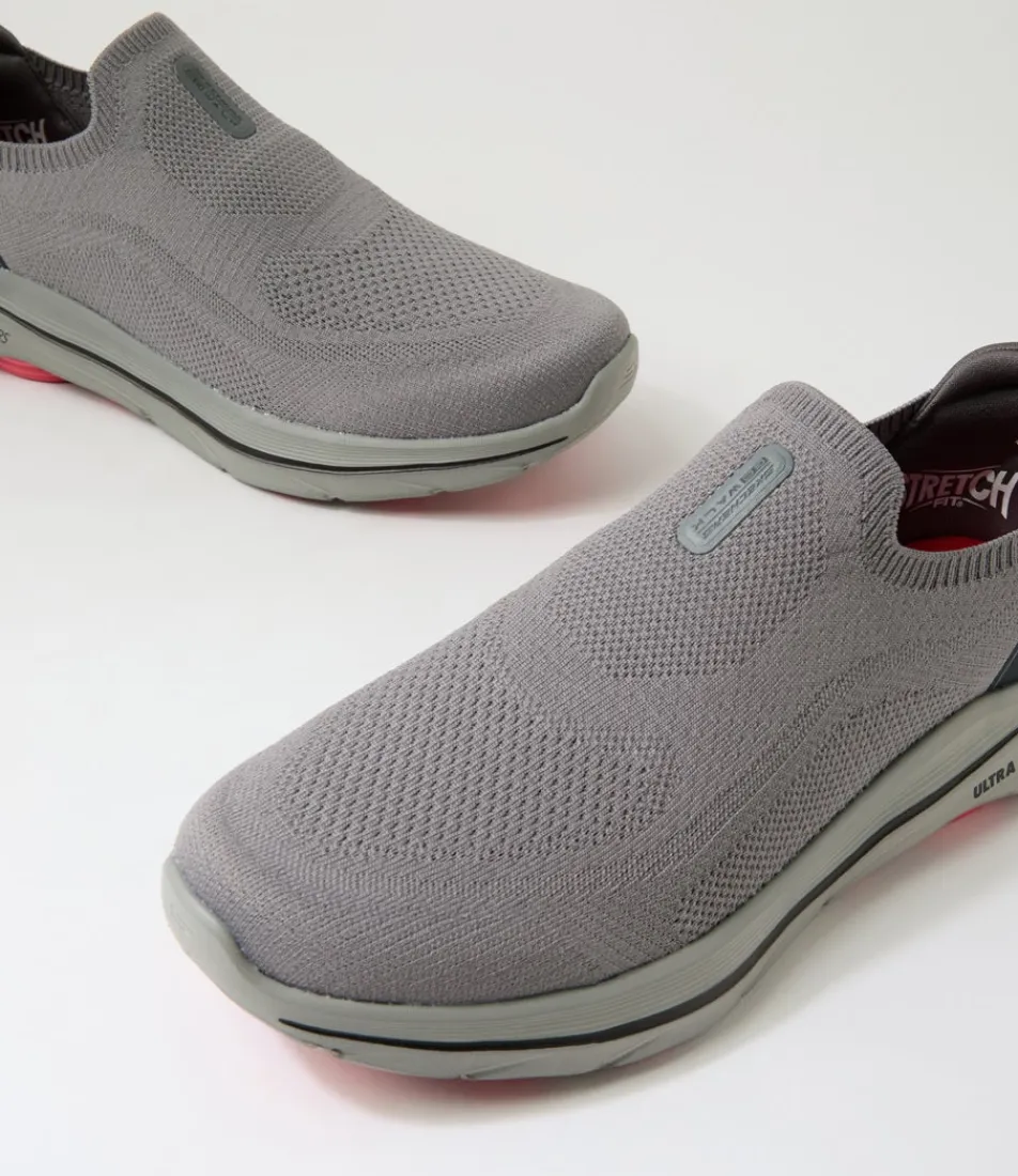 SKECHERS Sneakers-Go Walk 8 Slip On Charcoal Red Knit Sneakers