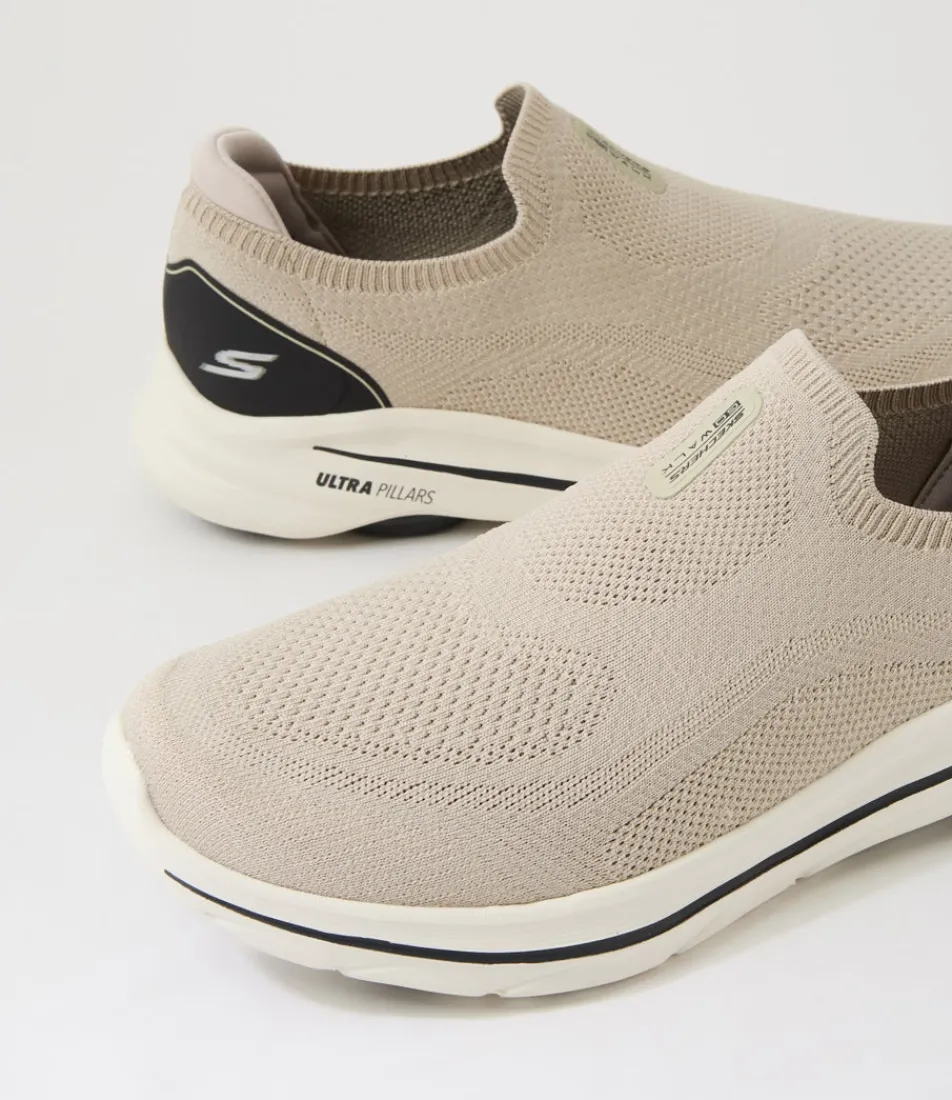 SKECHERS Sneakers-Go Walk 8 Slip On Taupe Knit Sneakers