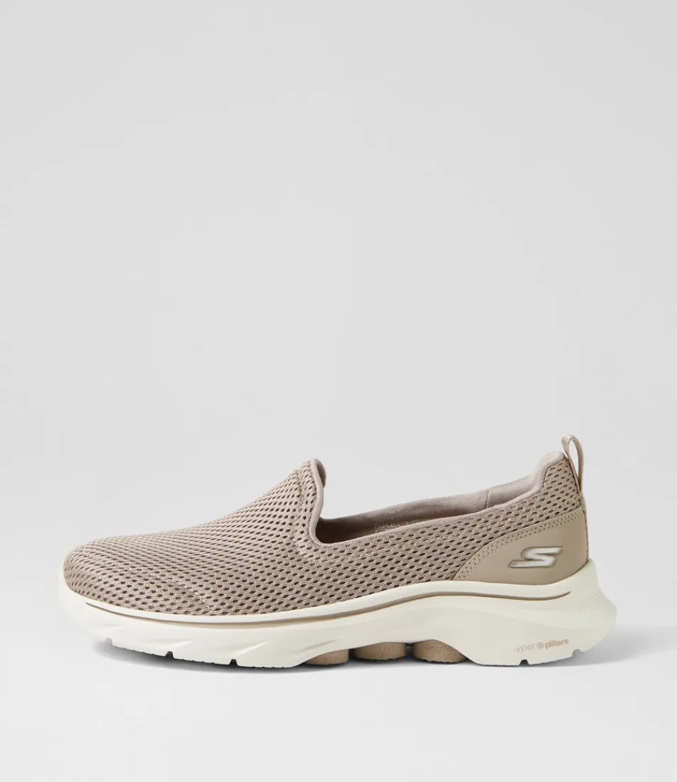 Women SKECHERS Sneakers-Go Walk 7 Taupe Fabric Sneakers