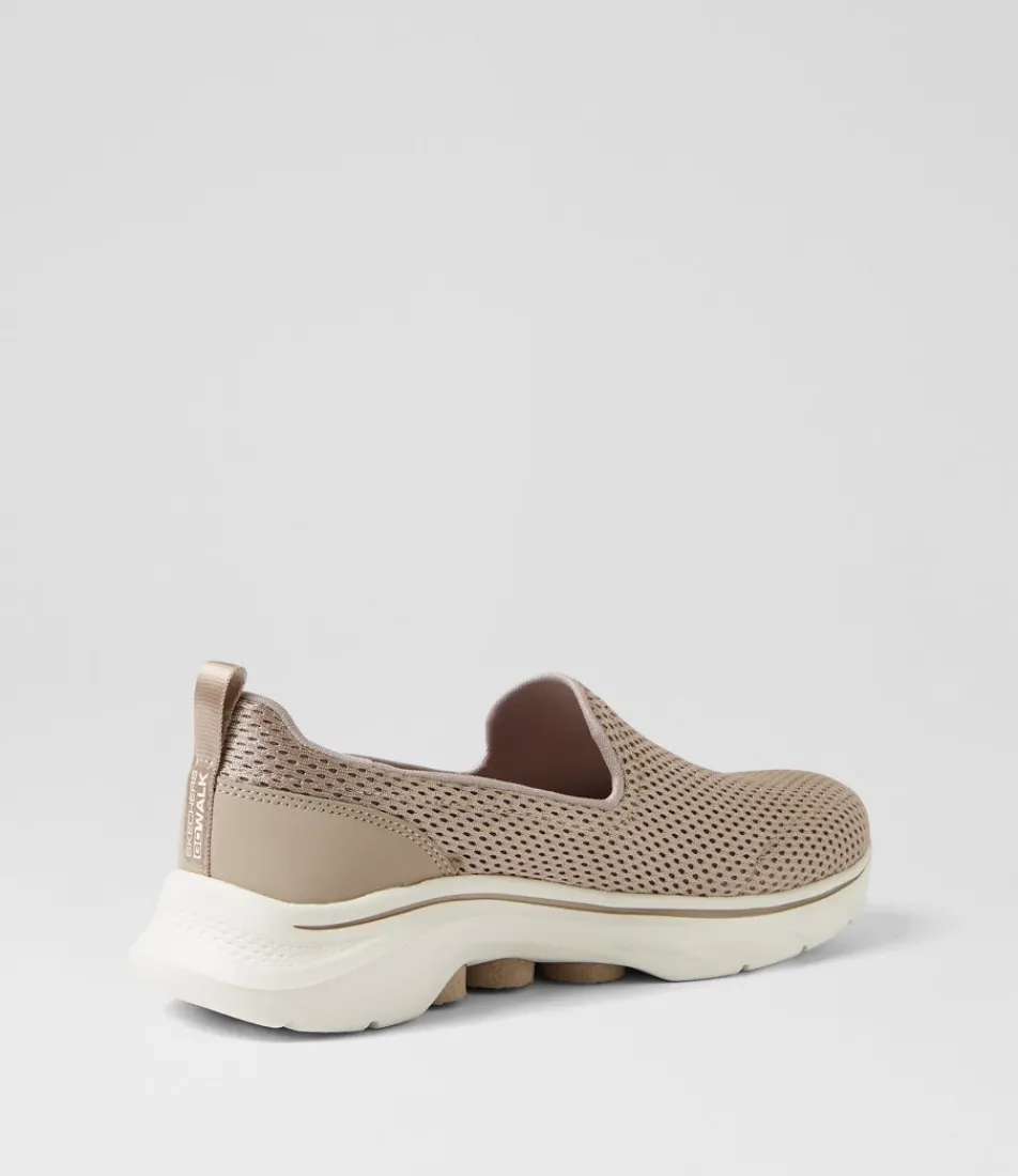 Women SKECHERS Sneakers-Go Walk 7 Taupe Fabric Sneakers
