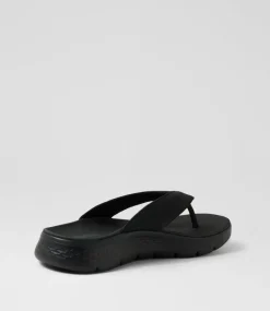 SKECHERS Casuals|Sandals-Go Walk F Vallejo Black Thongs