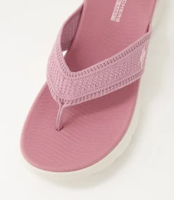 Women SKECHERS Flats|Sandals-Go Walk Flex Sandal Holly Mauve Fabric Thongs