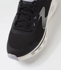 Women SKECHERS Sneakers-Go Walk Glide Step2 Black Lavender Fabric Sneakers