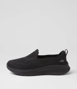 Women SKECHERS Sneakers-Go Walk Now Black Mesh Sneakers