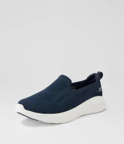 Women SKECHERS Sneakers-Go Walk Now Navy White Mesh Sneakers