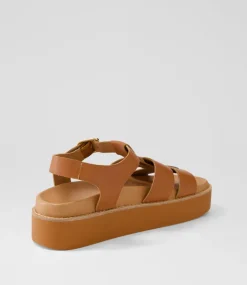 Women TOP END Sandals-Gonal Cognac Leather Sandals