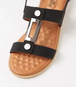 Women I LOVE BILLY Flats|Sandals-Goosh Black Sandals