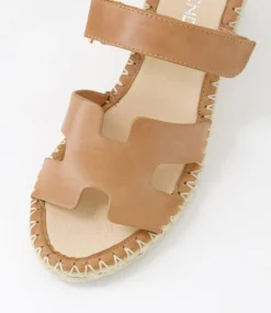 Women TOP END Espadrilles|Wedges-Goran Tan Leather Sandals
