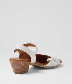 Women DIANA FERRARI Heels|Sandals-Gorgeena Off White Leather Sandals