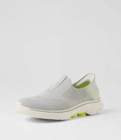 SKECHERS Sneakers-Gowalk 7 Easy On 2 Grey Yellow Mesh Sneakers