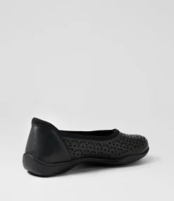 Women COLORADO Comfort|Flats-Grace Black Leather Flat Shoes