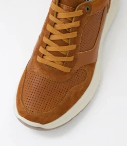 COLORADO Casuals-Grant Cognac Pull Up Leather Lace Up Flats