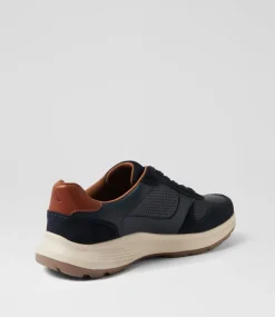 COLORADO Casuals-Grant Navy Pull Up Leather Lace Up Flats