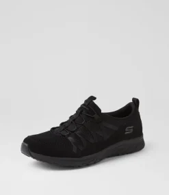 Women SKECHERS Sneakers-Gratis Sport Live Golden Black Fabric Sneakers