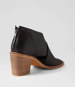 Women TOP END Heels|Sandals-Greeca Black Natural Leather Sandals
