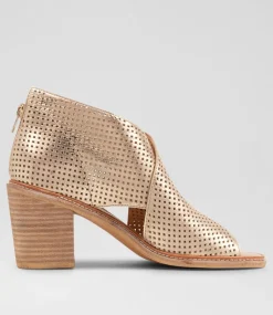 Women TOP END Heels|Sandals-Greeca Old Gold Scratch Leather Sandals