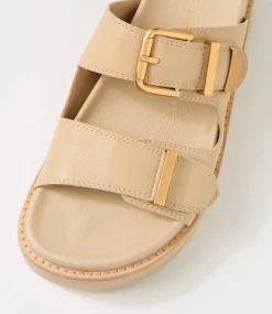 Women TOP END Sandals-Grettas Camel Leather Sandals