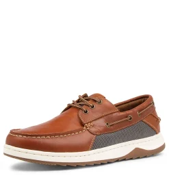 COLORADO Casuals-GULL TAN LEATHER BOAT SHOES