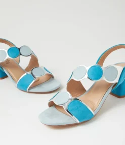 Women I LOVE BILLY Heels|Sandals-Haldis Aqua Multi Microsuede Sandals