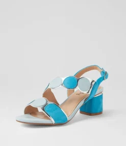 Women I LOVE BILLY Heels|Sandals-Haldis Aqua Multi Microsuede Sandals