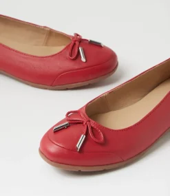 Women SUPERSOFT Comfort|Flats-Halliae Bright Red Leather Flat Shoes
