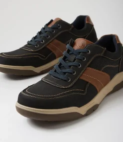COLORADO Casuals-Han Navy Leather Lace Up Shoes