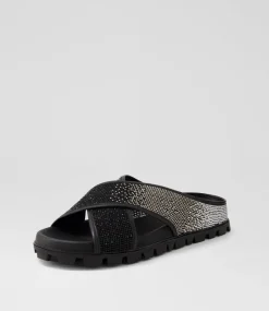 Women SUPERSOFT Comfort|Flats-Hanneh Black Multi Leather Sandals
