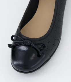 Women SUPERSOFT Comfort|Flats-Hannie Black Patent Leather Flat Shoes