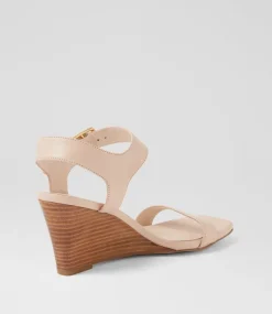 Women TOP END Wedges|Heels-Hantas Nude Natural Leather Sandals
