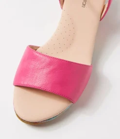 Women DIANA FERRARI Heels-Harissyn Fuchsia Picnic Print Leather Sandals