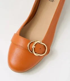 Women SUPERSOFT Comfort|Flats-Harper Burnt Orange Leather Flat Shoes