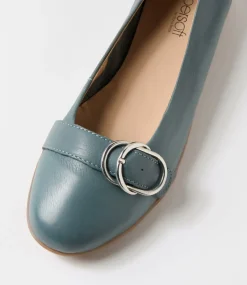 Women SUPERSOFT Comfort|Flats-Harper Denim Leather Flat Shoes