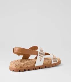 Women SUPERSOFT Comfort|Flats-Harriets White Cork Patent Synthetic Sandals