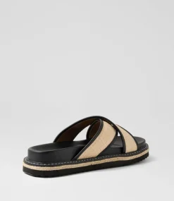 Women I LOVE BILLY Flats|Sandals-Harshini Black Natural Sandals