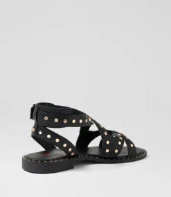 Women I LOVE BILLY Flats|Sandals-Hartella Black Sandals