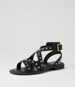 Women I LOVE BILLY Flats|Sandals-Hartella Black Sandals