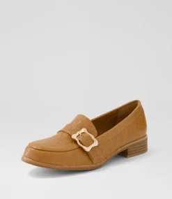 Women I LOVE BILLY Flats-Hasha Tan Weave Emboss Flat Shoes