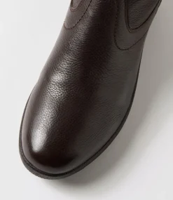 Women SUPERSOFT Boots|Comfort-Hatie W Dark Brown Leather Calf Boots