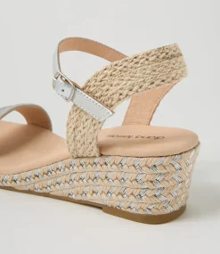 Women DIANA FERRARI Heels|Sandals-Havarna Silver Jewel Leather Sandals