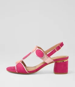 Women I LOVE BILLY Sandals|Heels-Hayton Pink Multi Microsuede Sandals