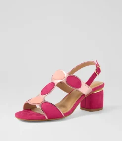 Women I LOVE BILLY Sandals|Heels-Hayton Pink Multi Microsuede Sandals
