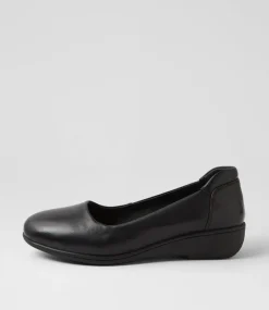 Women SUPERSOFT Comfort|Heels-Heidei Black Leather Heels