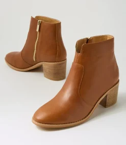 Women DIANA FERRARI Boots-Helex Dark Rum Natural Leather Ankle Boots