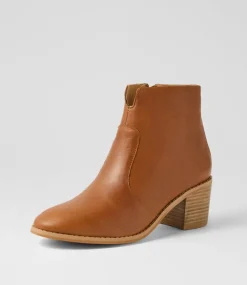 Women DIANA FERRARI Boots-Helex Dark Rum Natural Leather Ankle Boots