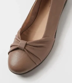Women SUPERSOFT Comfort|Flats-Hersay Taupe Leather Flat Shoes